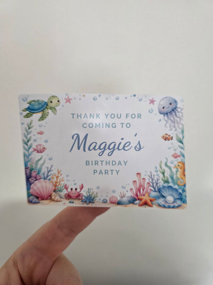 Rectangle Stickers | Under Sea Party Stickers | Party Bag Stickers