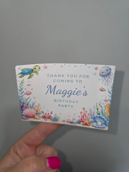 Rectangle Stickers | Under Sea Party Stickers | Party Bag Stickers