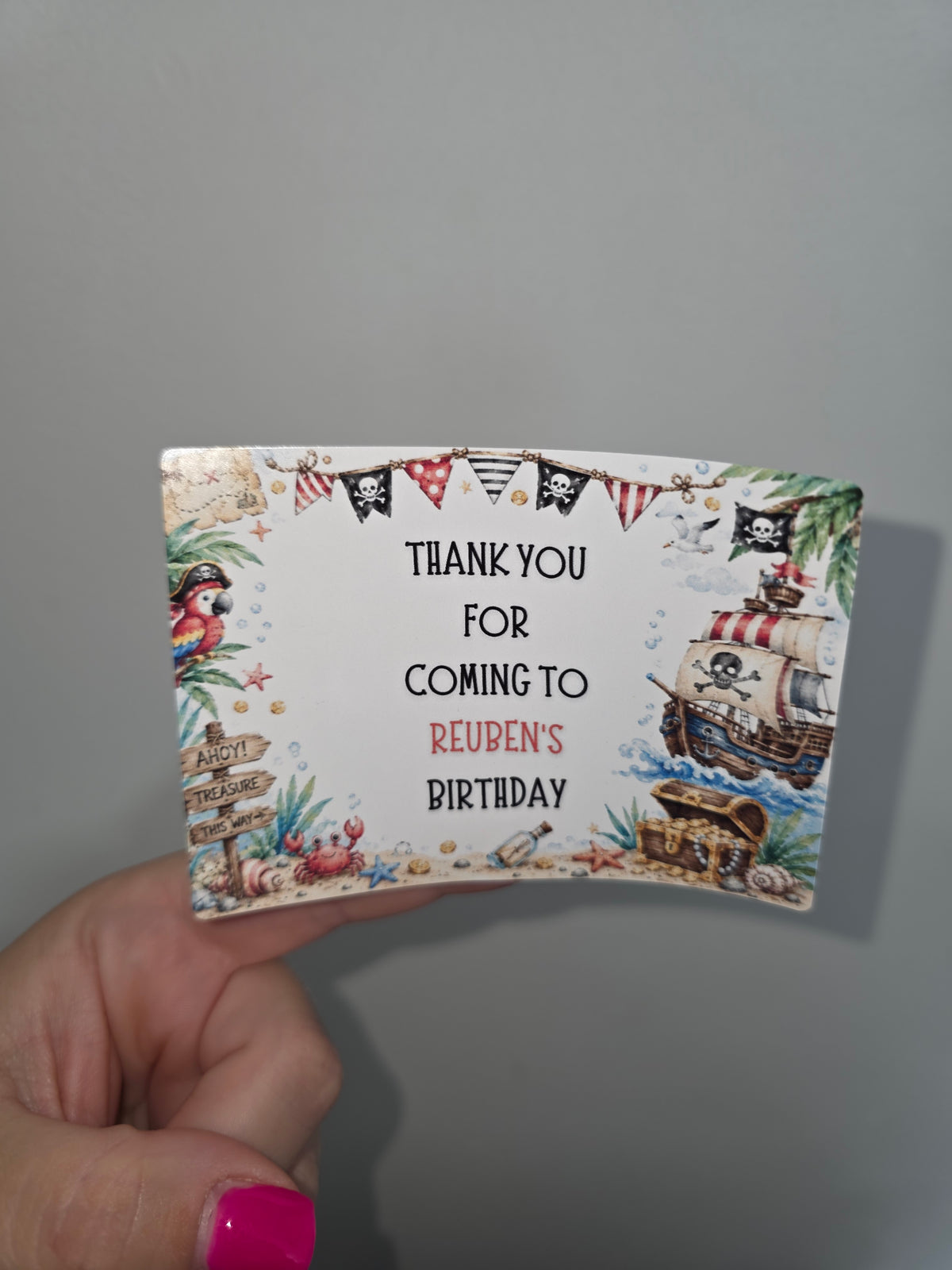 Rectangle Stickers | Pirate Party Stickers | Party Bag Stickers