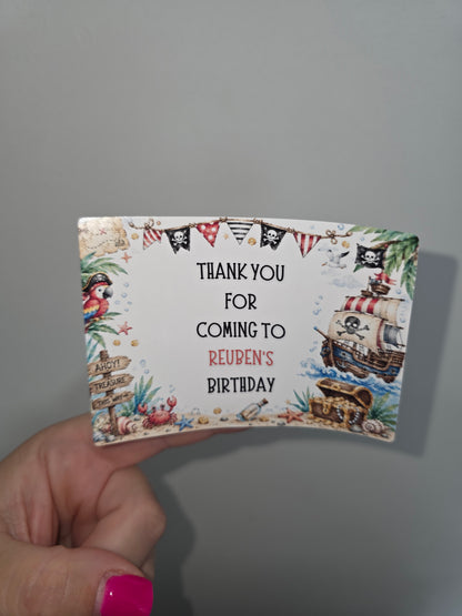 Rectangle Stickers | Pirate Party Stickers | Party Bag Stickers