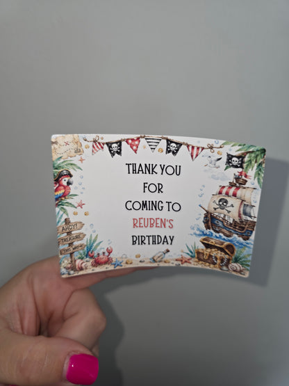 Rectangle Stickers | Pirate Party Stickers | Party Bag Stickers