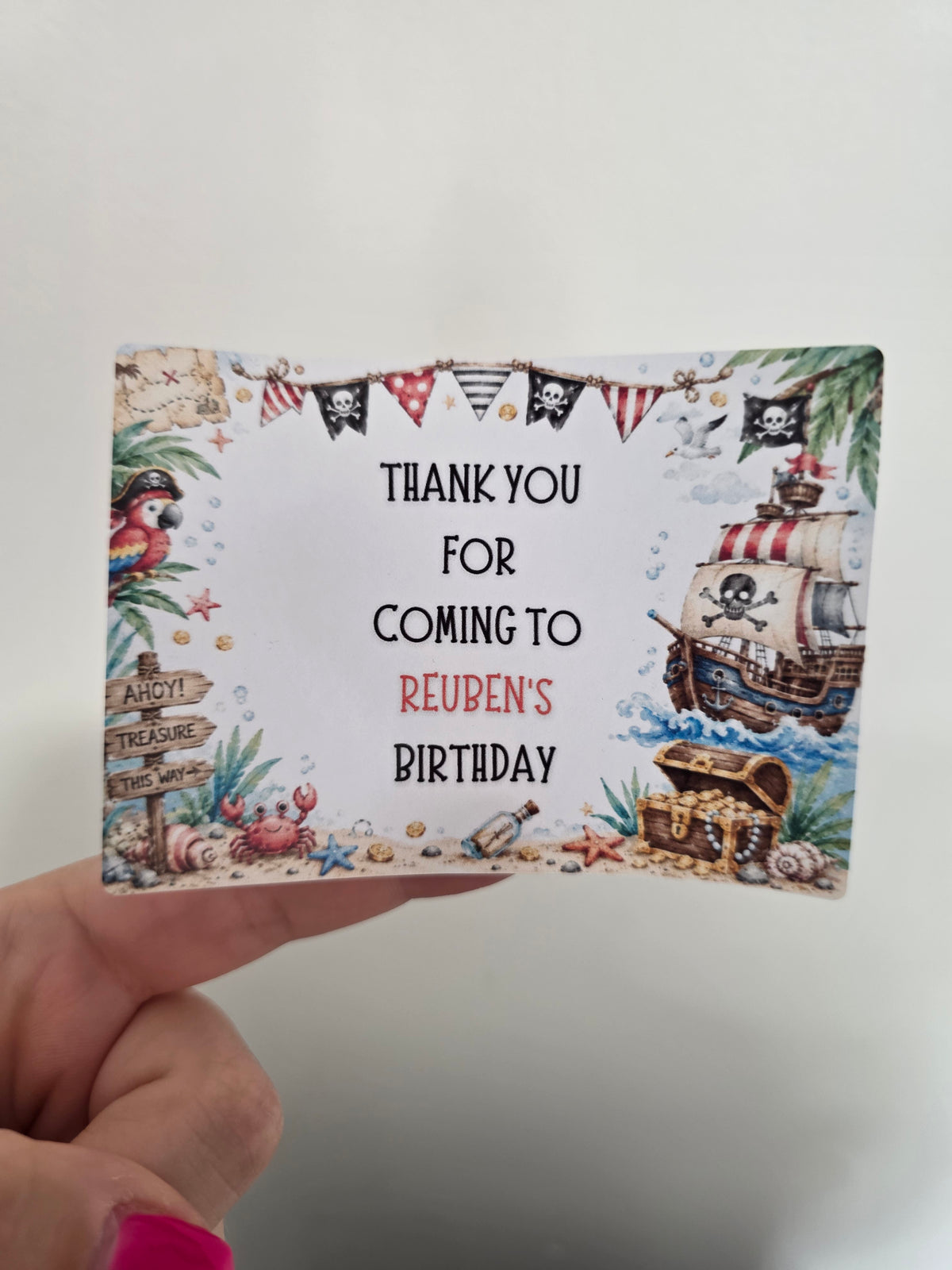 Rectangle Stickers | Pirate Party Stickers | Party Bag Stickers
