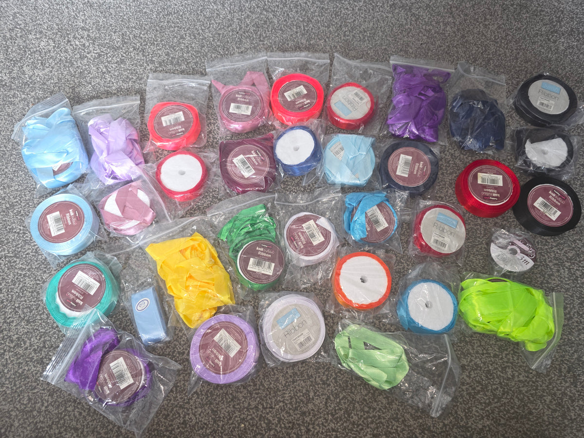 SALE - Large mixed bundle of craft ribbon – 30+ rolls/bags