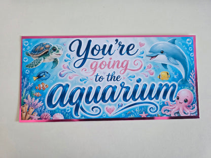 SALE - Surprise Ticket Print | You're Going To The Aquarium | Ticket Pass Voucher Membership | Gift Idea