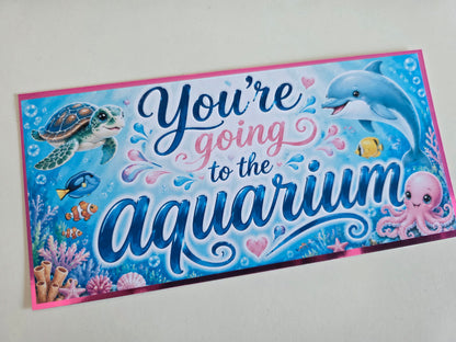 SALE - Surprise Ticket Print | You're Going To The Aquarium | Ticket Pass Voucher Membership | Gift Idea