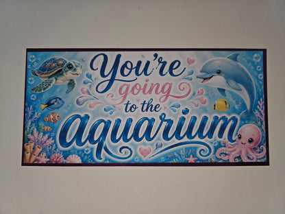 SALE - Surprise Ticket Print | You're Going To The Aquarium | Ticket Pass Voucher Membership | Gift Idea