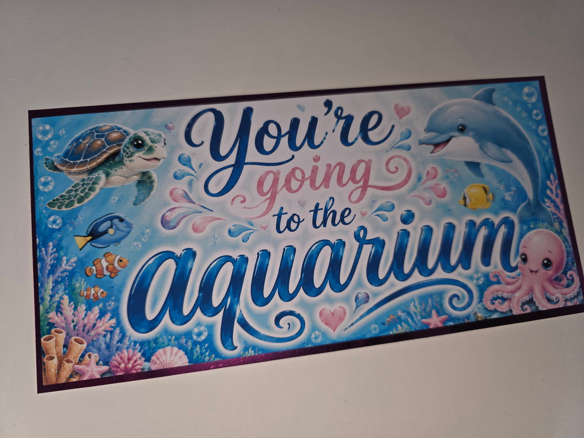 SALE - Surprise Ticket Print | You're Going To The Aquarium | Ticket Pass Voucher Membership | Gift Idea