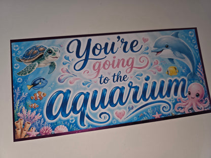 SALE - Surprise Ticket Print | You're Going To The Aquarium | Ticket Pass Voucher Membership | Gift Idea
