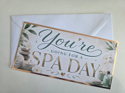 SALE - Surprise Ticket Print | You're Going For A Spa Day | Ticket Pass Voucher Membership | Gift Idea