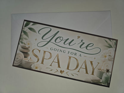 SALE - Surprise Ticket Print | You're Going For A Spa Day | Ticket Pass Voucher Membership | Gift Idea