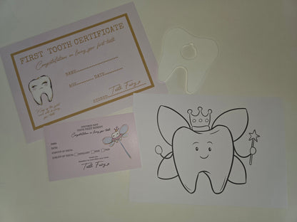 SALE - Tooth Fairy Print Set Including Coin Holder