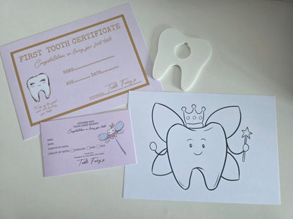 SALE - Tooth Fairy Print Set Including Coin Holder
