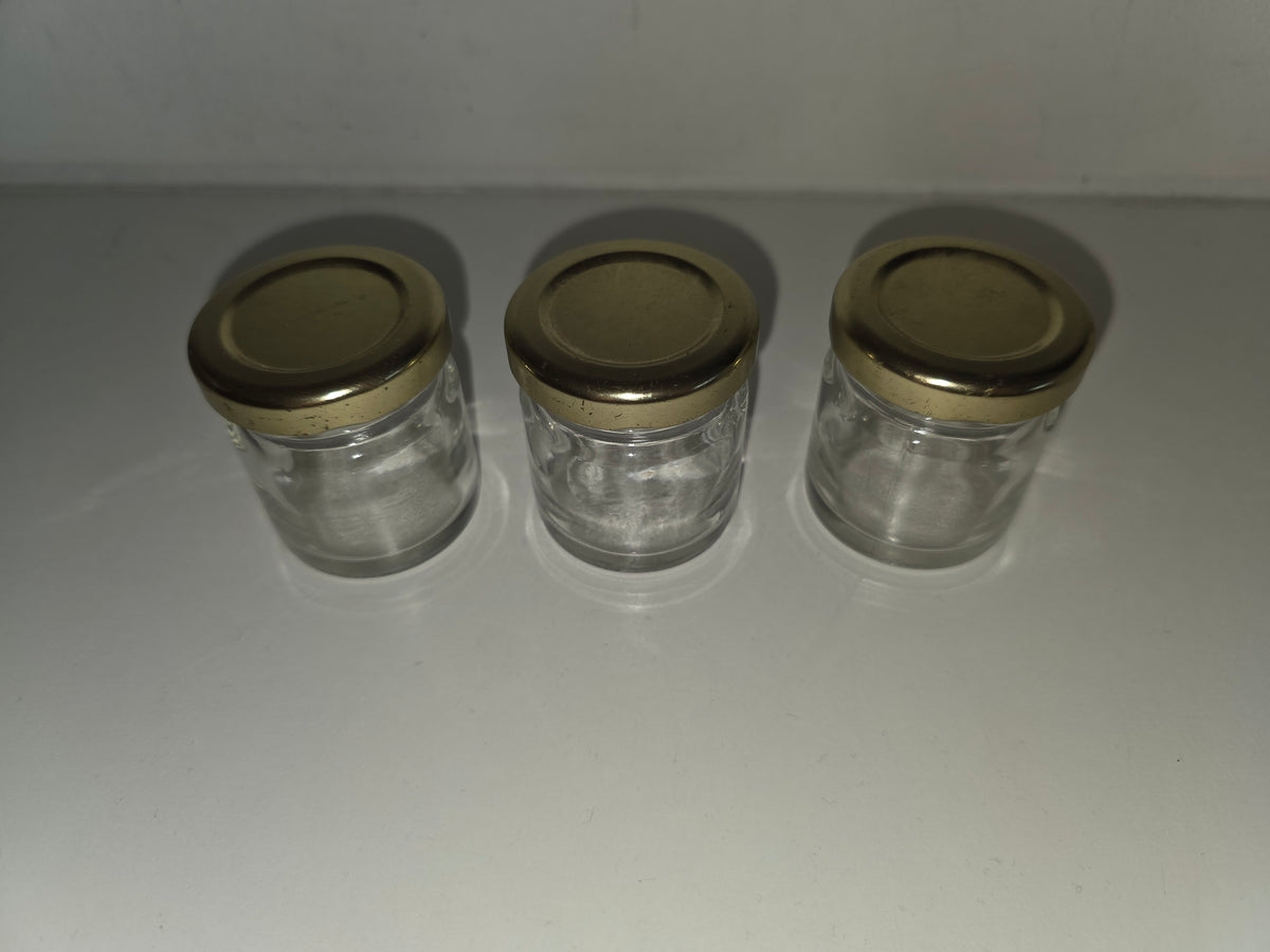 SALE - 3 x Mini Glass Jars, Craft Supplies