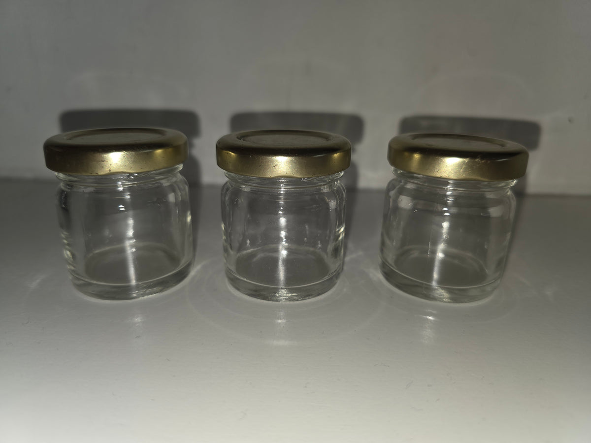 SALE - 3 x Mini Glass Jars, Craft Supplies