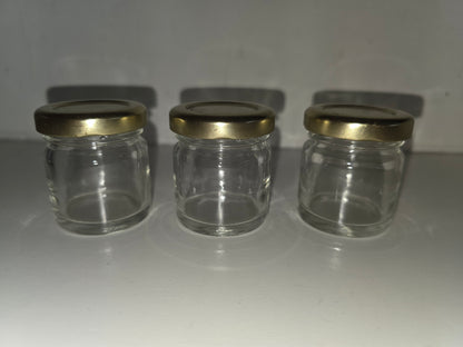 SALE - 3 x Mini Glass Jars, Craft Supplies