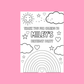 A6 Colouring Sheets | Personalised Rainbow Colouring Sheets | Party Bag Favours