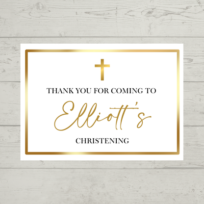 Rectangle Stickers | Gold & White Party Stickers | Birthday, Baby Shower, Christening, Wedding, Engagement Stickers | Party Bag Stickers