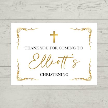 Rectangle Stickers | Gold & White Party Stickers | Birthday, Baby Shower, Christening, Wedding, Engagement Stickers | Party Bag Stickers