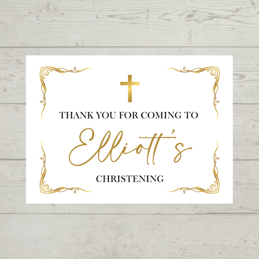 Rectangle Stickers | Gold & White Party Stickers | Birthday, Baby Shower, Christening, Wedding, Engagement Stickers | Party Bag Stickers