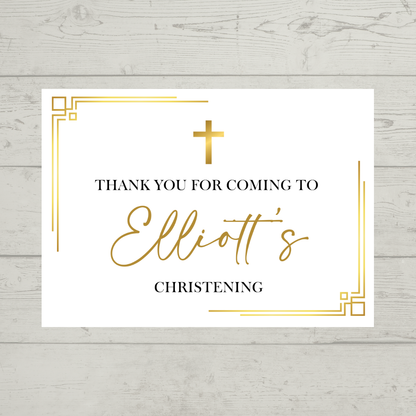 Rectangle Stickers | Gold & White Party Stickers | Birthday, Baby Shower, Christening, Wedding, Engagement Stickers | Party Bag Stickers