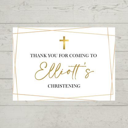 Rectangle Stickers | Gold & White Party Stickers | Birthday, Baby Shower, Christening, Wedding, Engagement Stickers | Party Bag Stickers