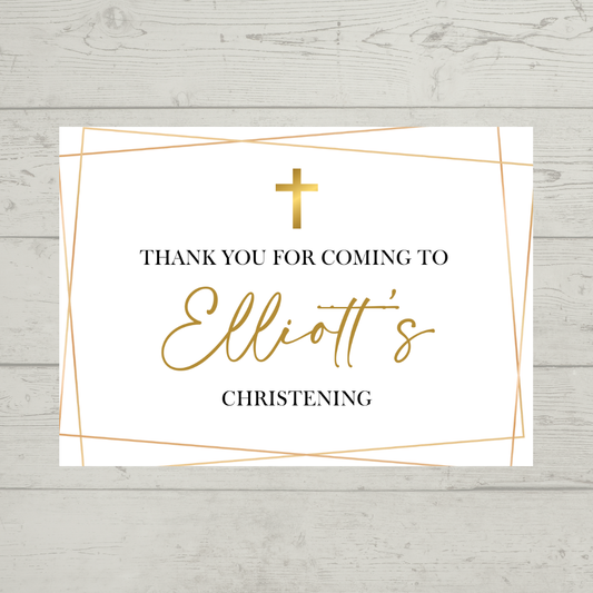 Rectangle Stickers | Gold & White Party Stickers | Birthday, Baby Shower, Christening, Wedding, Engagement Stickers | Party Bag Stickers