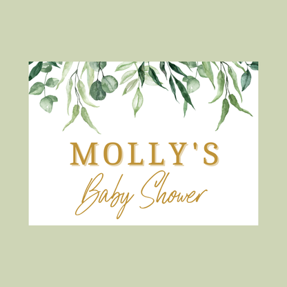 Rectangle Stickers | Greenery Leaf Party Stickers | Birthday, Baby Shower, Christening, Wedding Stickers | Party Bag Stickers