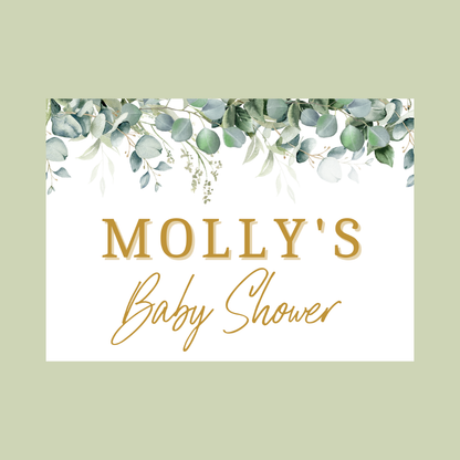 Rectangle Stickers | Greenery Leaf Eucalyptus Party Stickers | Birthday, Baby Shower, Christening, Wedding Stickers | Party Bag Stickers