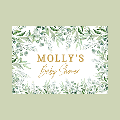 Rectangle Stickers | Greenery Leaf Party Stickers | Birthday, Baby Shower, Christening, Wedding Stickers | Party Bag Stickers