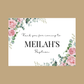Rectangle Stickers | Pink Floral Roses Party Stickers | Birthday, Baby Shower, Christening Stickers | Party Bag Stickers
