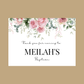 Rectangle Stickers | Pink Floral Roses Party Stickers | Birthday, Baby Shower, Christening Stickers | Party Bag Stickers