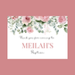 Rectangle Stickers | Pink Floral Roses Party Stickers | Birthday, Baby Shower, Christening Stickers | Party Bag Stickers