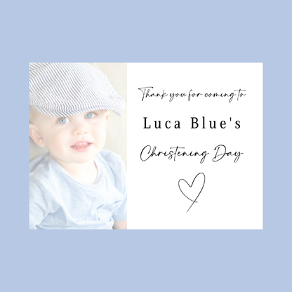 Rectangle Stickers | Colour Photo Party Stickers |  Christening, Baby Shower, First Birthday Party Stickers | Party Bag Stickers