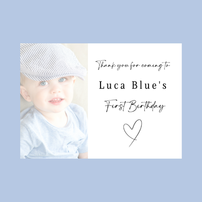 Rectangle Stickers | Colour Photo Party Stickers |  Christening, Baby Shower, First Birthday Party Stickers | Party Bag Stickers