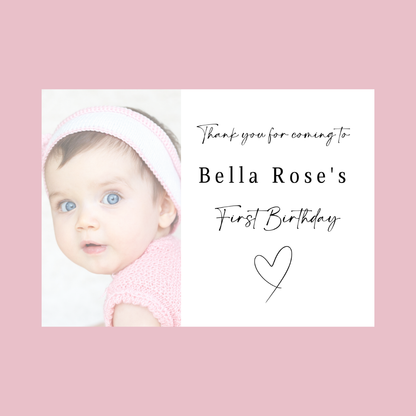 Rectangle Stickers | Colour Photo Party Stickers |  Christening, Baby Shower, First Birthday Party Stickers | Party Bag Stickers