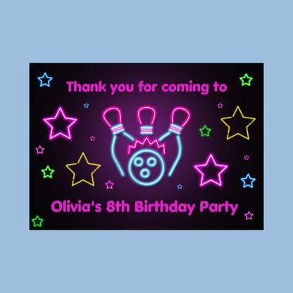 Rectangle Stickers | Party Stickers | Bowling Birthday Party Stickers | Party Bag Stickers