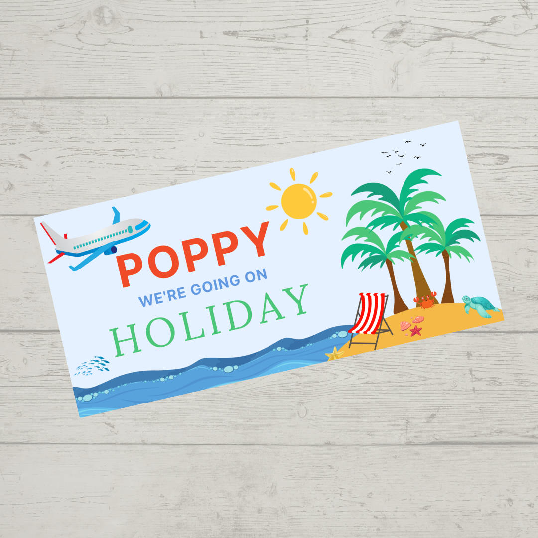 Surprise Ticket Print | Personalised Summer Holiday Vacation Ticket Voucher | Gift Idea