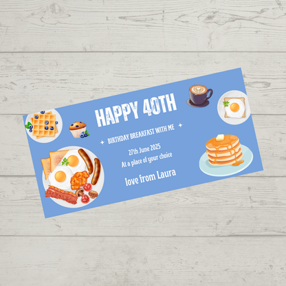 Surprise Ticket Print | Personalised Breakfast Ticket Voucher | Gift Idea
