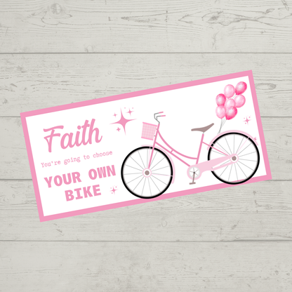 Surprise Ticket Print | Personalised Bike Ticket Voucher | Gift Idea