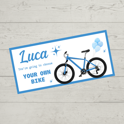 Surprise Ticket Print | Personalised Bike Ticket Voucher | Gift Idea