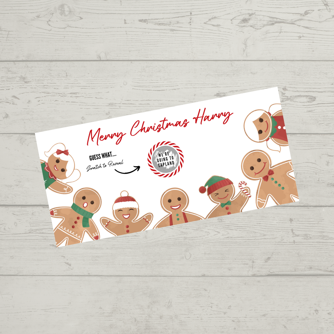 Gingerbread Surprise Christmas Ticket Print | Personalised Gingerbread Christmas Ticket | Christmas Scratch Reveal | Gift Idea