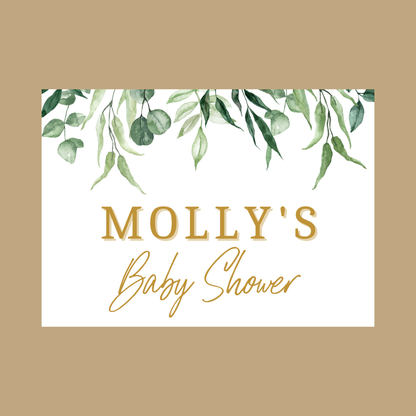 Rectangle Stickers | Greenery Leaf Party Stickers | Birthday, Baby Shower, Christening, Wedding Stickers | Party Bag Stickers