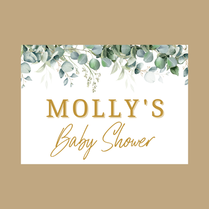 Rectangle Stickers | Greenery Leaf Eucalyptus Party Stickers | Birthday, Baby Shower, Christening, Wedding Stickers | Party Bag Stickers