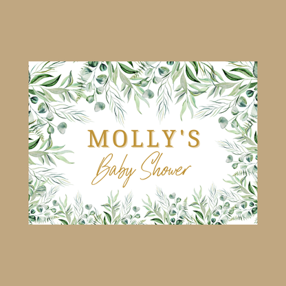 Rectangle Stickers | Greenery Leaf Party Stickers | Birthday, Baby Shower, Christening, Wedding Stickers | Party Bag Stickers