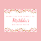 Rectangle Stickers | Pink Floral Roses Party Stickers | Birthday, Baby Shower, Christening Stickers | Party Bag Stickers