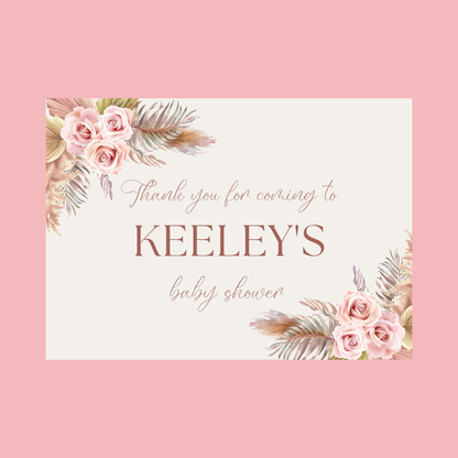 Rectangle Stickers | Floral Boho Party Stickers | Birthday, Baby Shower, Christening Stickers | Party Bag Stickers