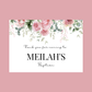 Rectangle Stickers | Pink Floral Roses Party Stickers | Birthday, Baby Shower, Christening Stickers | Party Bag Stickers