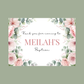 Rectangle Stickers | Pink Floral Roses Party Stickers | Birthday, Baby Shower, Christening Stickers | Party Bag Stickers