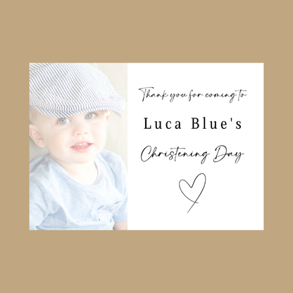 Rectangle Stickers | Colour Photo Party Stickers |  Christening, Baby Shower, First Birthday Party Stickers | Party Bag Stickers