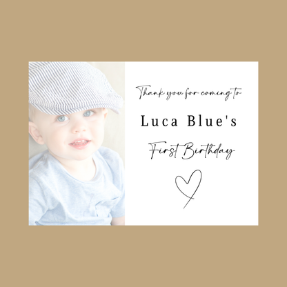 Rectangle Stickers | Colour Photo Party Stickers |  Christening, Baby Shower, First Birthday Party Stickers | Party Bag Stickers